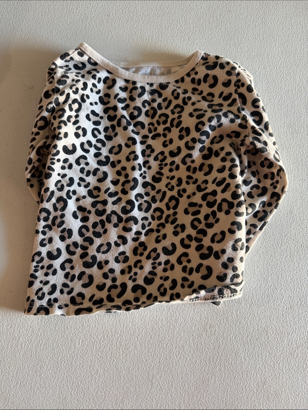 Garanimals Beige and Black Leopard Print Long-Sleeve Top